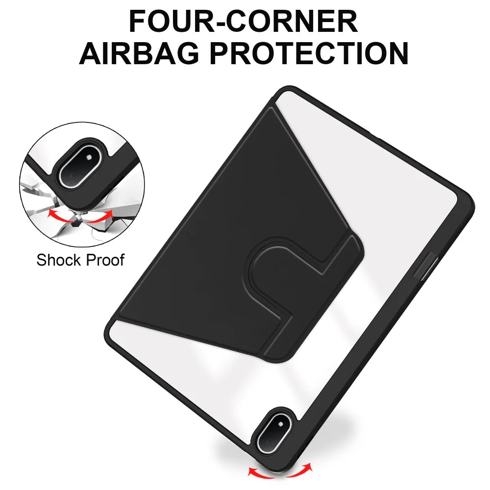 Tablet Case For OnePlus Pad 3 2Pro Oppo Pad 4 4Pro 13.2 IN with Pen Holder 360° Rotating Clear Hard Stand Flip  Shockproof Cover