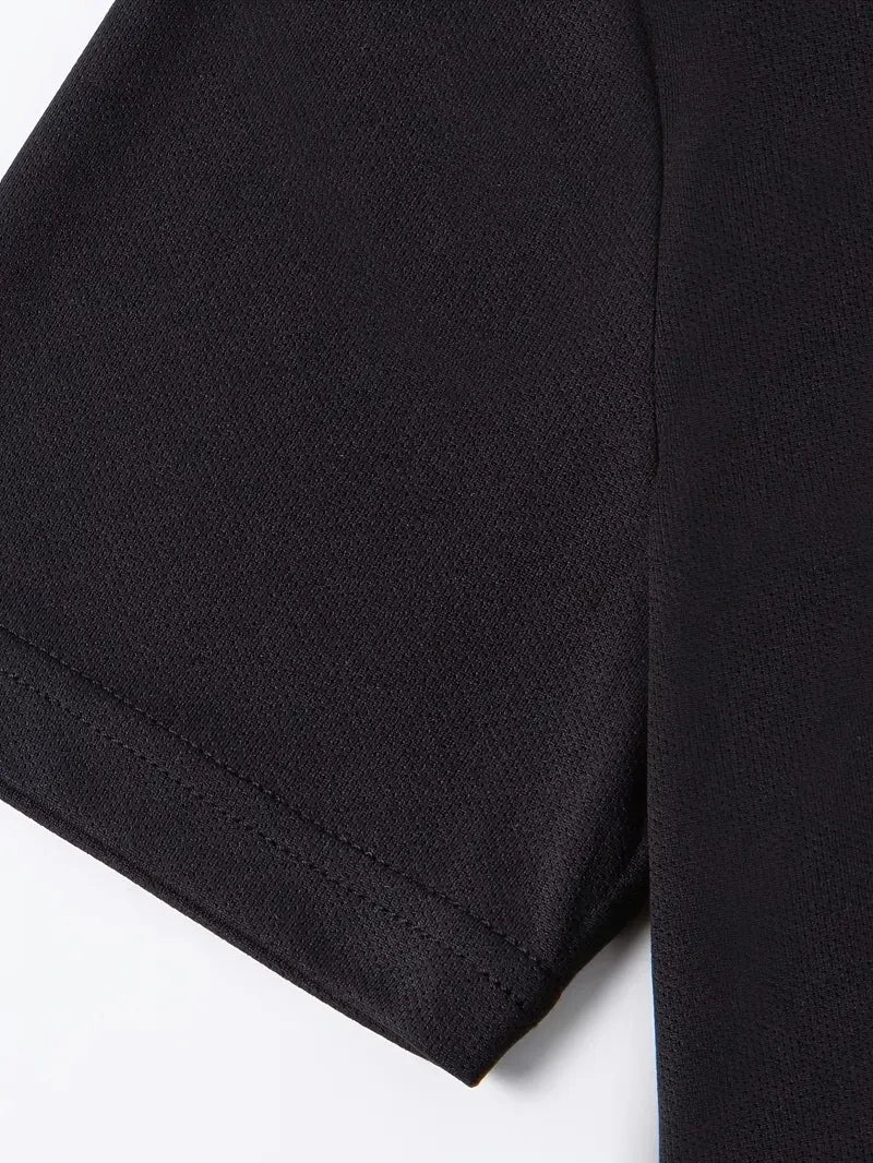Summer Casual Versatile Fashion Short-Sleeved Button-Down Polo Shirt And Breathable Mesh Shorts Set for Men Plus Size