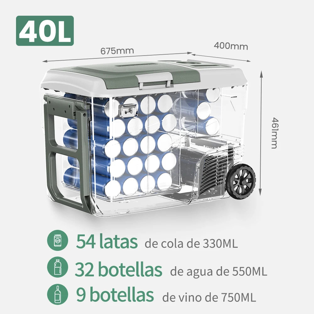 Alpicool DD40 40L Car Refrigerator 12V Compressor Fridge Freezer Dual Zone Independent Control Portable Cooler for Camping BBQ