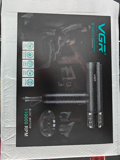 VGR Hair Dryer Professional Powerful Hair Dryer Low Noise Blow Dryer Leafless Electric Hair Blower Barber Salon Tools V-640HD