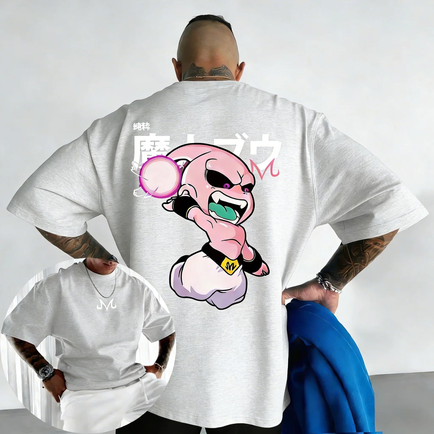 2026 New Dragon Ball Anime Cotton T-shirt Summer New Majin Buu Printed Men's and Women's Street Hip Hop Casual Short Sleeve Top
