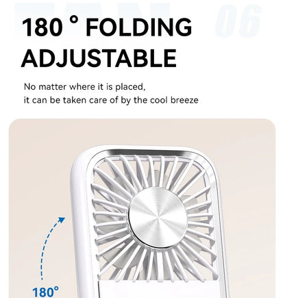 Multifunction Foldable Hand Fan USB Charging Mini Portable Hanging Neck Air Cooling Fan Semiconductor Refrigeration Small Fan