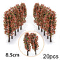 20/70pcs Plastic Model Train Artificial Miniature Tree Scenery Railroad Decoration Building Landscape Accessories Toys for Kids