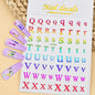 3D Glittery Gothic Letter Design Nail Art Stickers Uppercase Alphabet Letters Artistic Designs DIY Nail Art Decals Decoration #1
