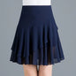 Fashion Solid Color Spliced Ruffles Chiffon Skirts Women's Clothing Summer New Loose Office Lady Elastic High Waist Skirts