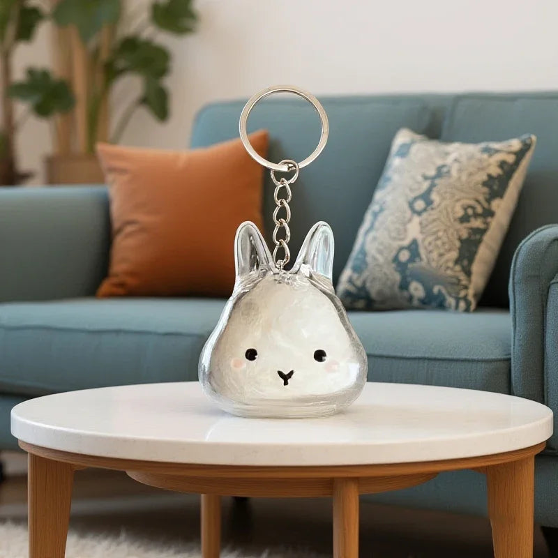 Rabbit Hair Storage Box Pendant Keychain Pet Hair Keepsake Box Pet Memorial Collection Box Bag Pendant DIY Decoration Gift