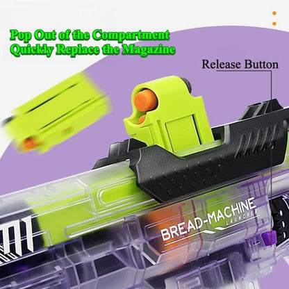 Manual Pull Loading Soft Bullet Toy Gun for Outdoor Shooting Battle Foam Dart Launcher with 2Pcs Magazine Christmas Gifts