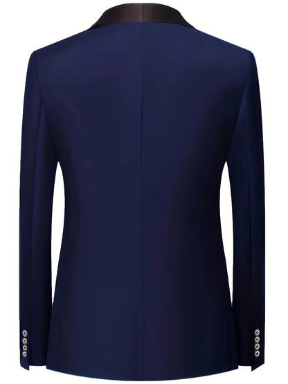 Men's 3pcs Suit Set, Jacket + Vest + Pants, Fashionable High-Quality, Suitable for Weddings, Parties and Formal Occasions