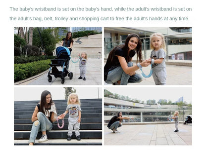 2-meter Lock Key for Infants Young Children Anti Loss Traction Rope for Anti Loss Bracelet for Children and Baby Safety Belt