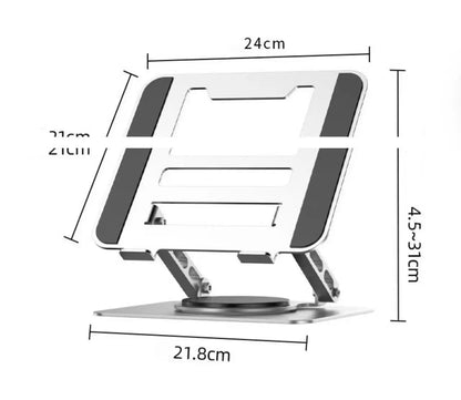 360 Rotating Aluminum Alloy Adjustable Desk Laptop Stand for Macbook Air Pro Foldable Soporte Notebook Desktop Holder Accessory