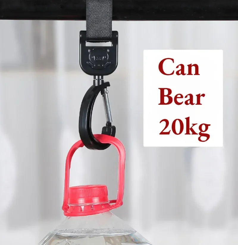 Universal Outdoor Stroller Accessories Baby Pram Hooks Rotate Hanging Bag 360 Degree Cart Organizer Storage Bag Hanger