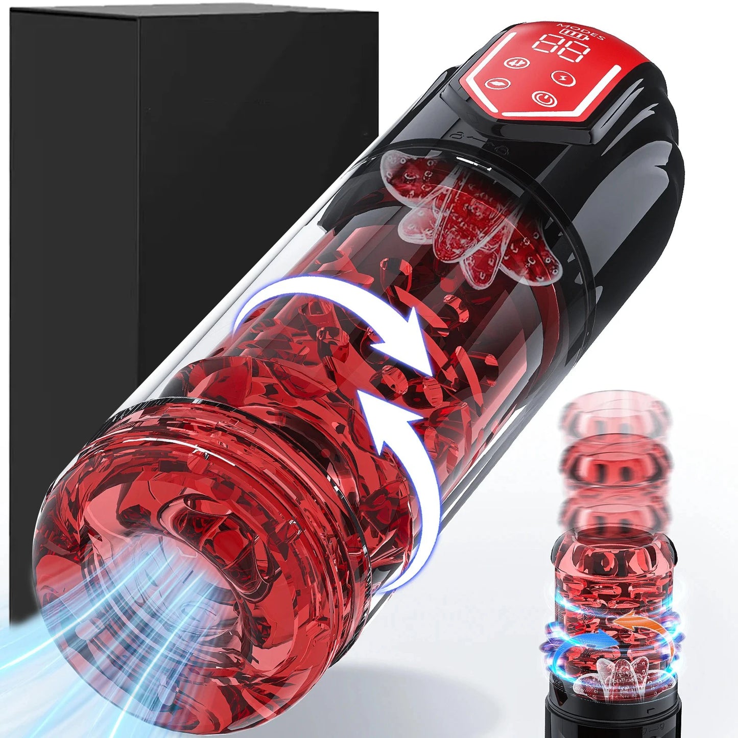 Mrgras Male Masturbator Penis Pump - Male Sex Toys for Men with Upgrade 12 S Vacuum Pump & 7 Thrusting Rotating Vibrating Sucking Licking LCD Adult Toys Mens Sex Toys Pocket Pussy Pumps & Enlargers,Pocket Pussy Mens Sex Toy B