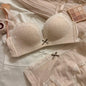 Teenage Sexy Lace Floral Bra Set Comfortable Non-steel Ring Beauty Back Small Breasts Gathered up Support Anti-Sagging Bra Set