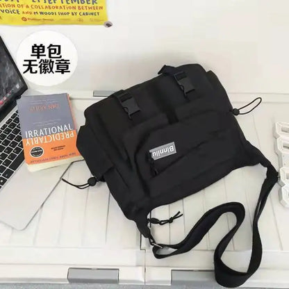 Japanese Simple Messenger Bag Student Nylon Waterproof Canvas Handbag Shoulder Crossbody Bags for Women Men Satchels Bolsas