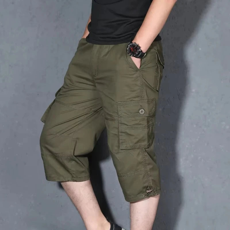 MRMT 2026 Brand Mens Capri Pants with Multiple Pockets Cargo Pants Casual Middle-aged Men Shorts Pant for Male Man Cropped Pants
