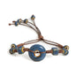 Handmade Glazed Ceramic Peace Buckle Bracelet Adjustable Vintage Boho Jewelry – S02-013
