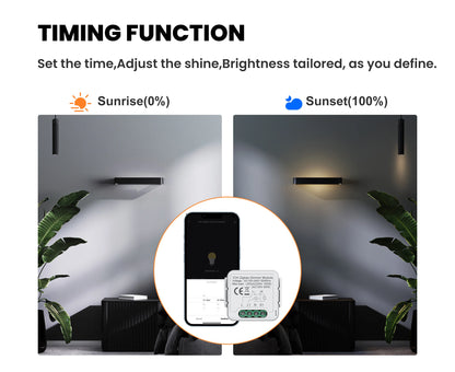 GIRIER Tuya Smart ZigBee 3.0 Dimmer Switch Module WiFi Breaker Relay for Dimmable Bulb Supports 2-way Control Works with Alexa