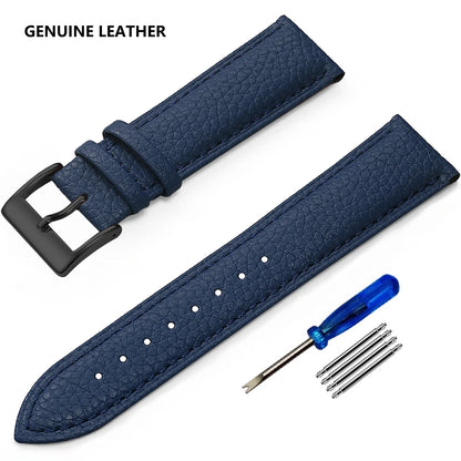 SAMCO Genuine Leather Watch Band 12/14/16/18/19/20/21/22/24 mm Watch Strap for Man Women High-quality Wrist Watchband + Tool
