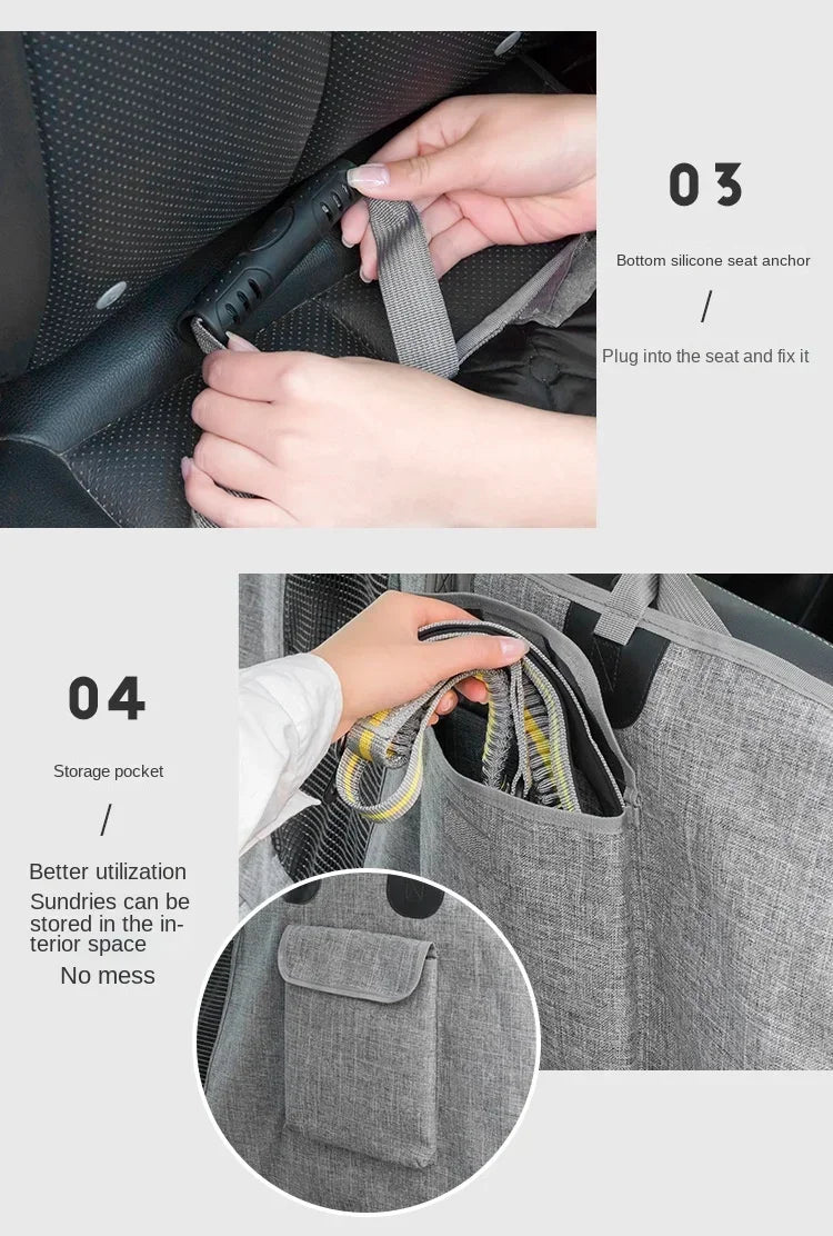 Universal Dog Car Seat Cover Waterproof Pet Car Seat Back Row Dog Pad Hammock Vehicle Rear Cover Cushion for Dogs Safety Pad