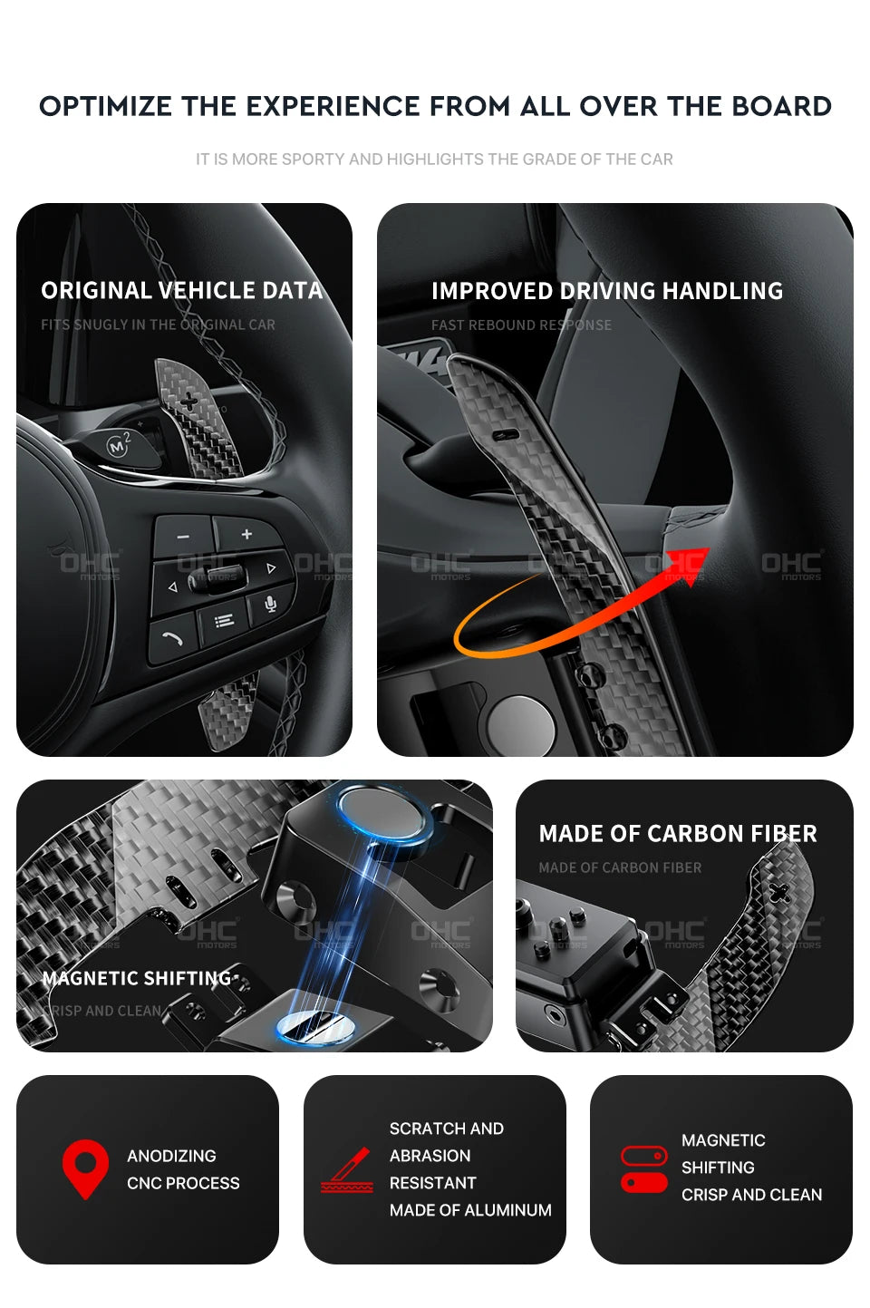 Carbon Fiber Magnetic Paddle Shifter For Mercedes-Benz Smart 451 / 453