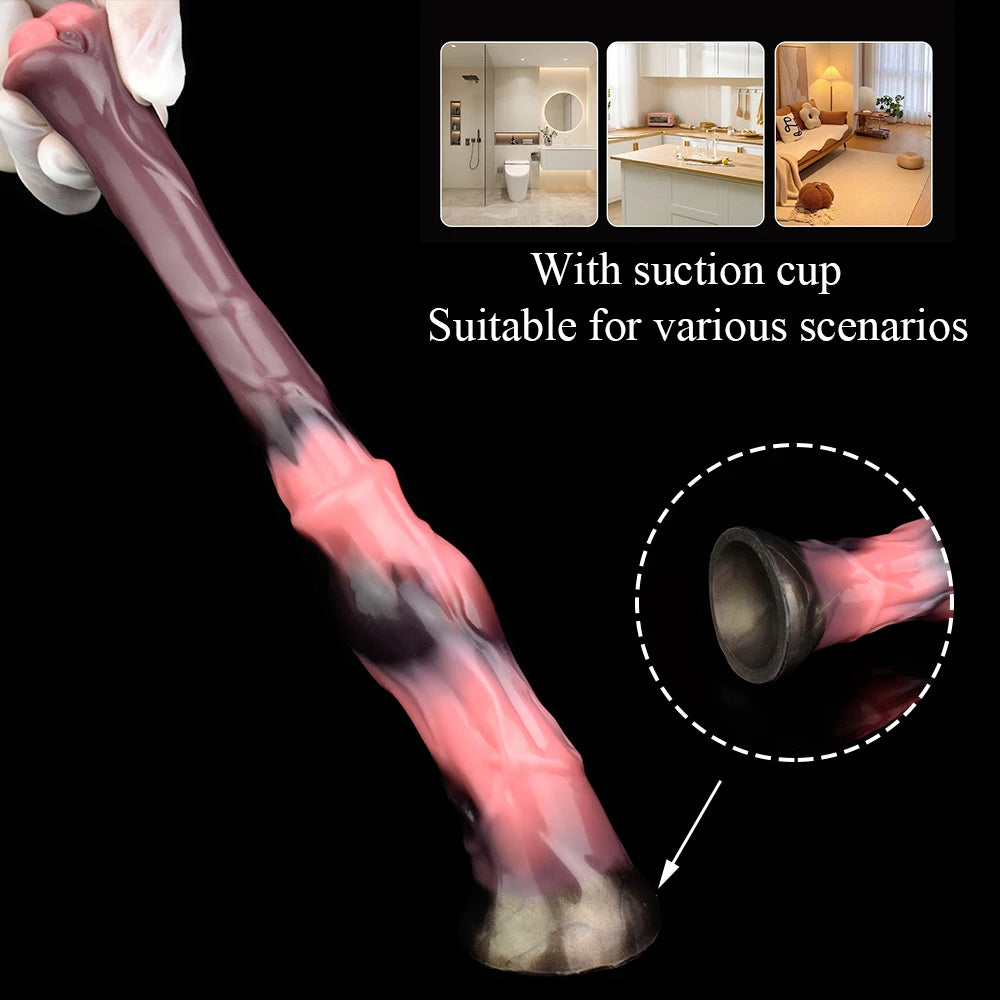 Yocy Silicone Knot Dildo Long Animal Horse Penis Soft Butt Plug With Sucker Vaginal Massager Anal Sex Toys For Adult Games
