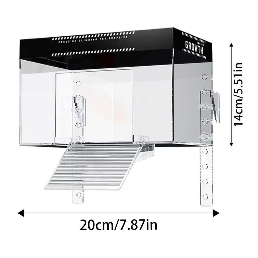 Over Tank Turtle Basking Land Pet Turtle Tank Basking Dock with Lid Reptile Resting Land Aquatic Turtle Basking Platform