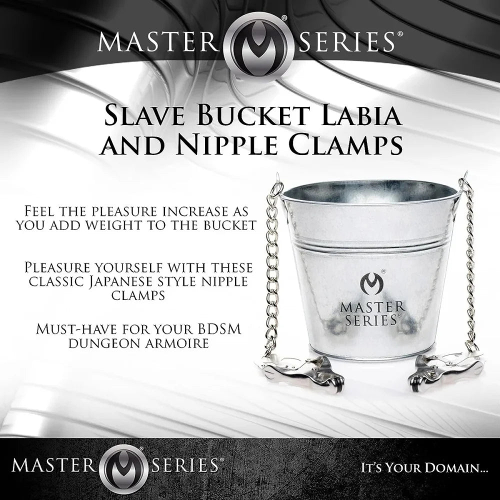 Nipple Clip Metal Chain Clip Clitoral Clip Adult Sex Toy Slave Bucket BDSM Small Water Bucket Silver Iron Chain Clip Suitable Fo