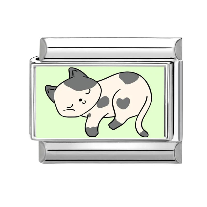 Y2K Cute Funny Sofa Cats Dogs Italian Charm Fit 9mm Stainless Steel Women DIY Bracelet Drop Shipping Fashion Jewelry Wholesale
