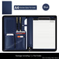 Executive Business A4 Leather Portfolio Folder Clipboard for Zippered Desk Organizer Document Briefcase Calculator for Office