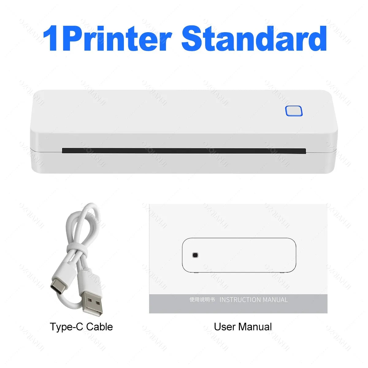 Mini Portable A4 Thermal Printer Bluetooth-compatible Photo PDF Printing Machine Folded Rolls Paper for Office Home Travel