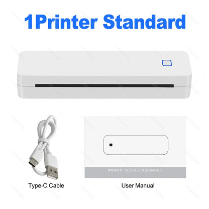 Mini Portable A4 Thermal Printer Bluetooth-compatible Photo PDF Printing Machine Folded Rolls Paper for Office Home Travel