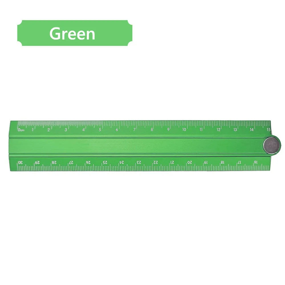 High Quality 30cm Folding Ruler Drawing Measuirng Tool Aluminum Alloy Straight Ruler Multifunctional Metal Ruler Students