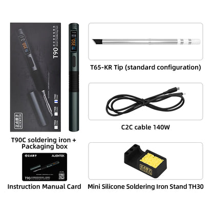 ALIENTEK T90 Smart Soldering Iron PD 3.1140W Portable Digital Display 80-450℃ PCB Precision Soldering Iron Repair Tool Kit