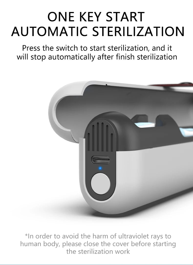 HOMEFISH Rechargeable Mini UV light toothbrush sanitizer sterilizer case for for Traveling