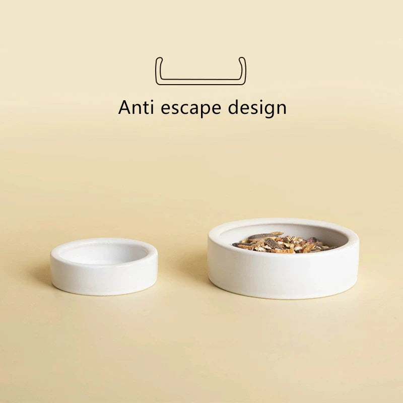 Reptile Food Ceramic Bowl Anti-Escape Ceramic Feeder Dish Reptile Water Bowl Ceramic Feed Bowl For Hermit Crab Gecko Chameleon