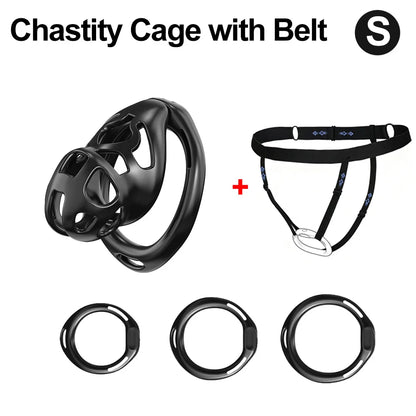 Male Chastity Cage with 3 Rings Cock Cage Adult Sex Toy Penis Bondage Urethral Lock Male Cuckold Erotic Couple BDSM Toy Cock Cag
