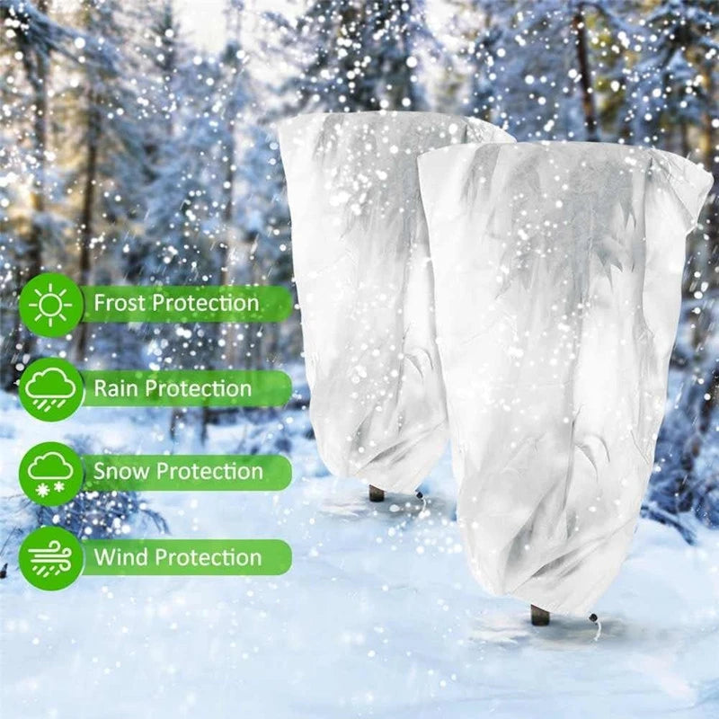 Plant Cover Winter Tree Antifreeze Frost Cover Garden Yard Plant Cold Proof Non-woven Fabric Drawstring Zipper Bag Multiple-Size