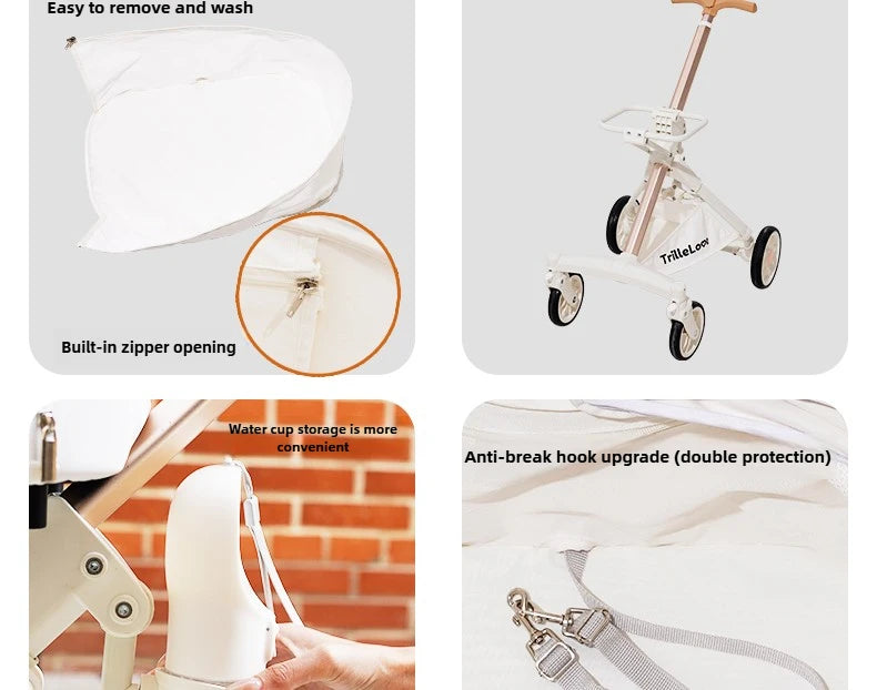Luxury PU leather pet stroller,Car Pet Basket,lightweight Foldable Dog Travel Stroller,Portable Outdoor Cat and Dog Stroller