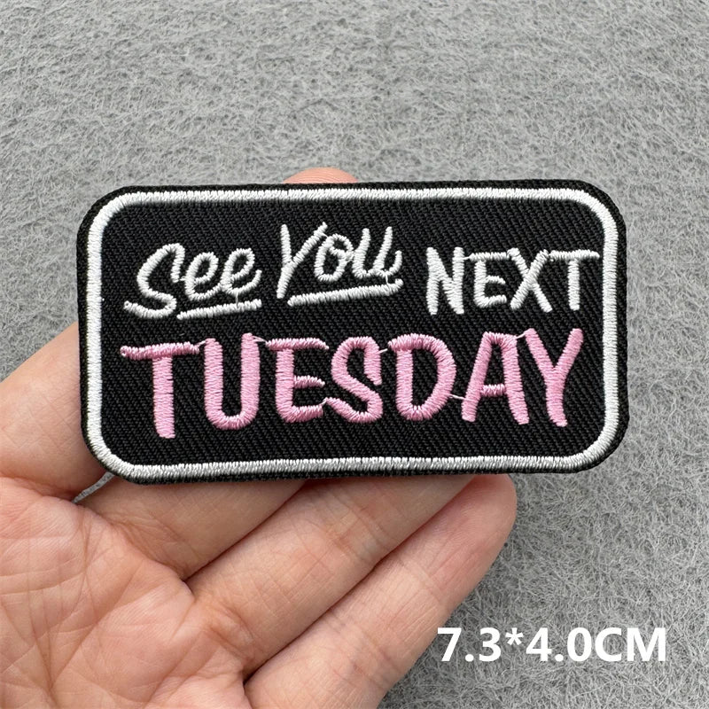 Cartoon Embroidered Patches For Clothing Slogan Letters Embroidery Patch For Clothes Iron On Patches On Clothes Jackets DIY
