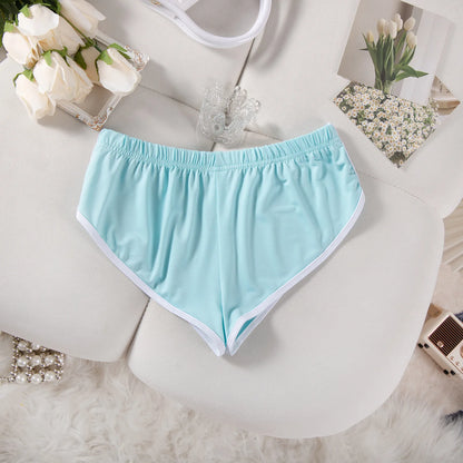 Sexy Running Elastic Sport Shorts Men's Summer Shorts Hot Pants Bar Nine Points Slim Fit Cotton Milk Silk Men's Fashion