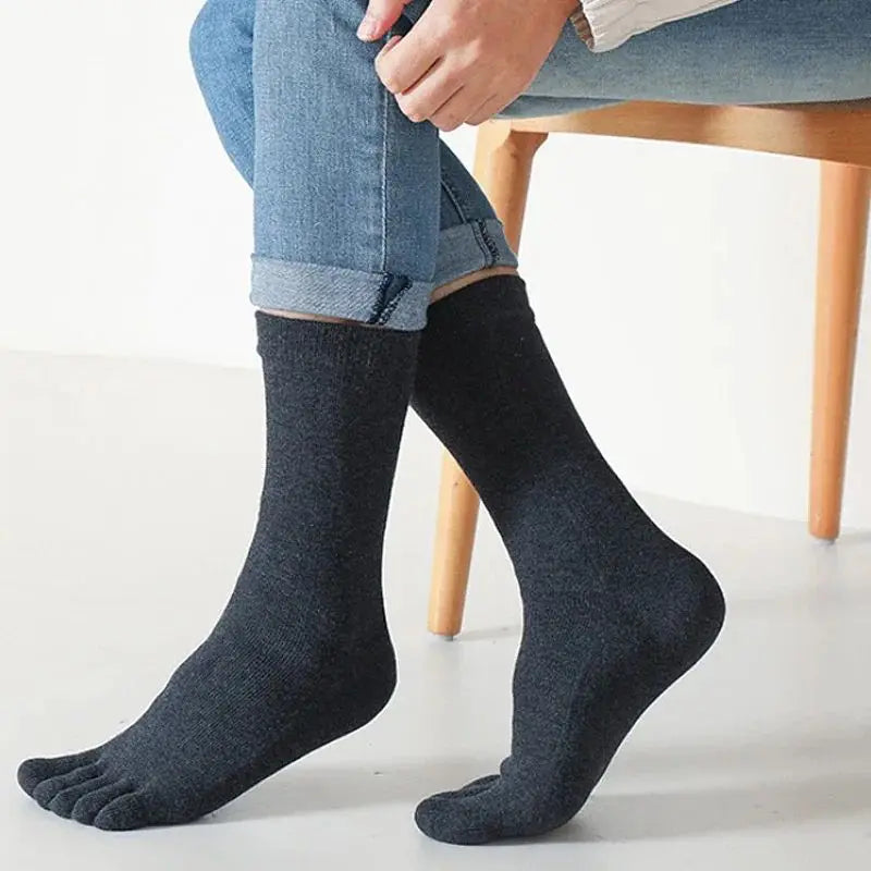5Pairs Five Fingers Toe Socks Breathable Cotton Unisex Sports Running Sweat Absorbent Antibacterial Ankle Crew