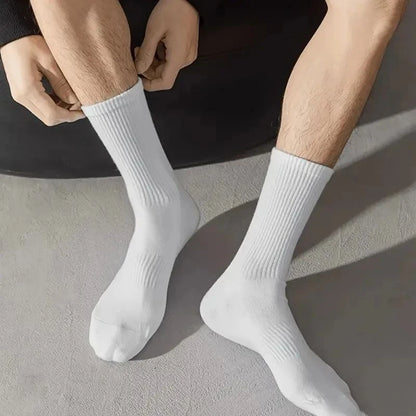 5/10Pairs Neutral Round Neck Socks Spring Summer Sweat Absorbing Breathable Comfortable All-Season Sports Men's High Classic