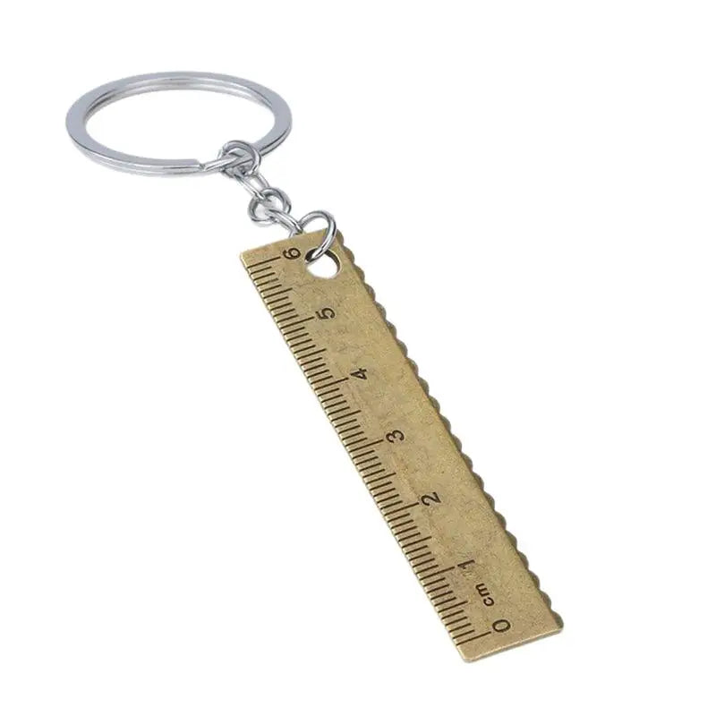 ♥Mini Stainless Steel Ruler Keychain | 1-5cm Portable Measuring Tool Key Rings (Anti-loss Measuring Ruler)