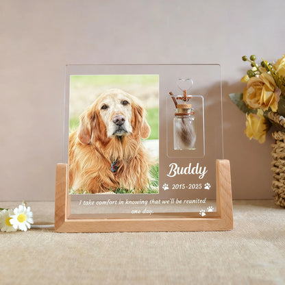Pet Memorial Gift Custom Photo Night Light for Deceased Pets Personalized LED Pet Plaque Sympathy Gift for Dog Cat Loss with Sta
