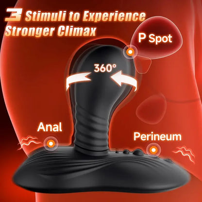 Remote Control Rotating Prostate Massager Anal plug Sucker Butt Plug Triple Vibrating Vibrator For Men Women Perineum Stimulator