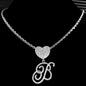 Hip Hop Bling Crystal Cursive Letter Initial Pendant Necklace Women Iced Out Cuban Choker Square Tennis Chain Necklace Jewelry
