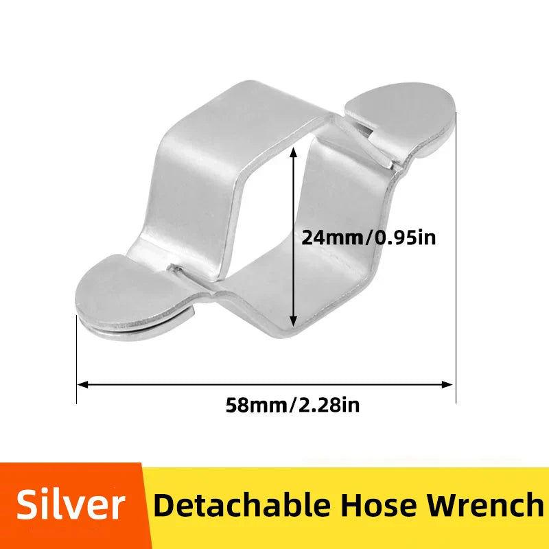 G1/2 Detachable Hose Spanner Water Heater Bellows Hexagonal Hose Tap Spanner Removable Small Spanner Reusable Gold Silver