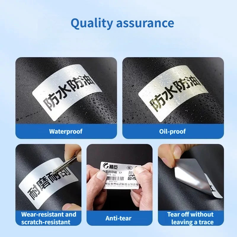 Niimbot M2/M3 Silver Label  Heat Transfer Print Paper Fixed Asset Sticker Office Equipment Laser Silver Self-adhesive