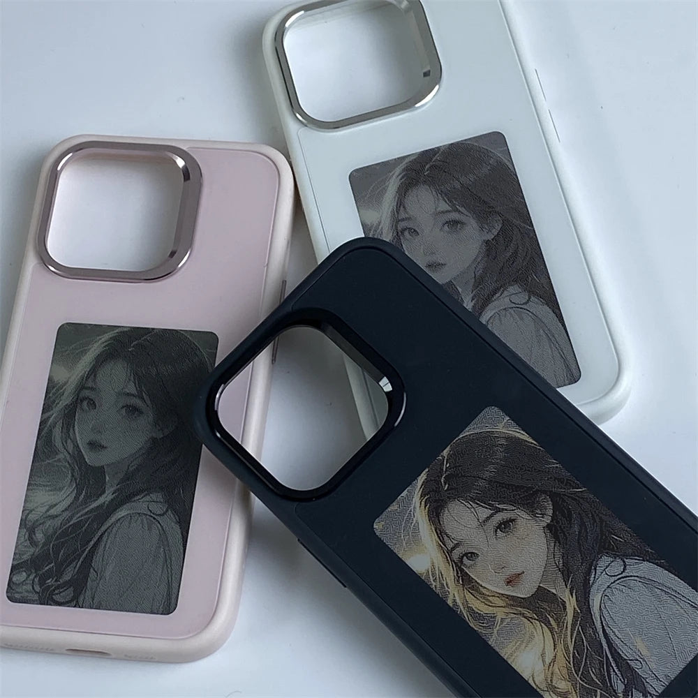 NFC Function AI Phone Cases For iPhone 17 16 15 14 13 Pro Max Plus Coque NFC DIY Luxury E ink Screen Display Custom Phone Case