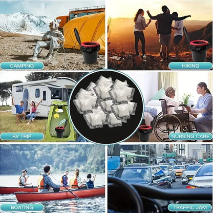 No need to unpack-[Portable | Stool Absorbent]  Outdoor portable toilet, bagged camping toilet paper, outdoor c